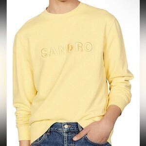 NWTs Sandro Organic Cotton Crew Bis Sweatshirt Size XL